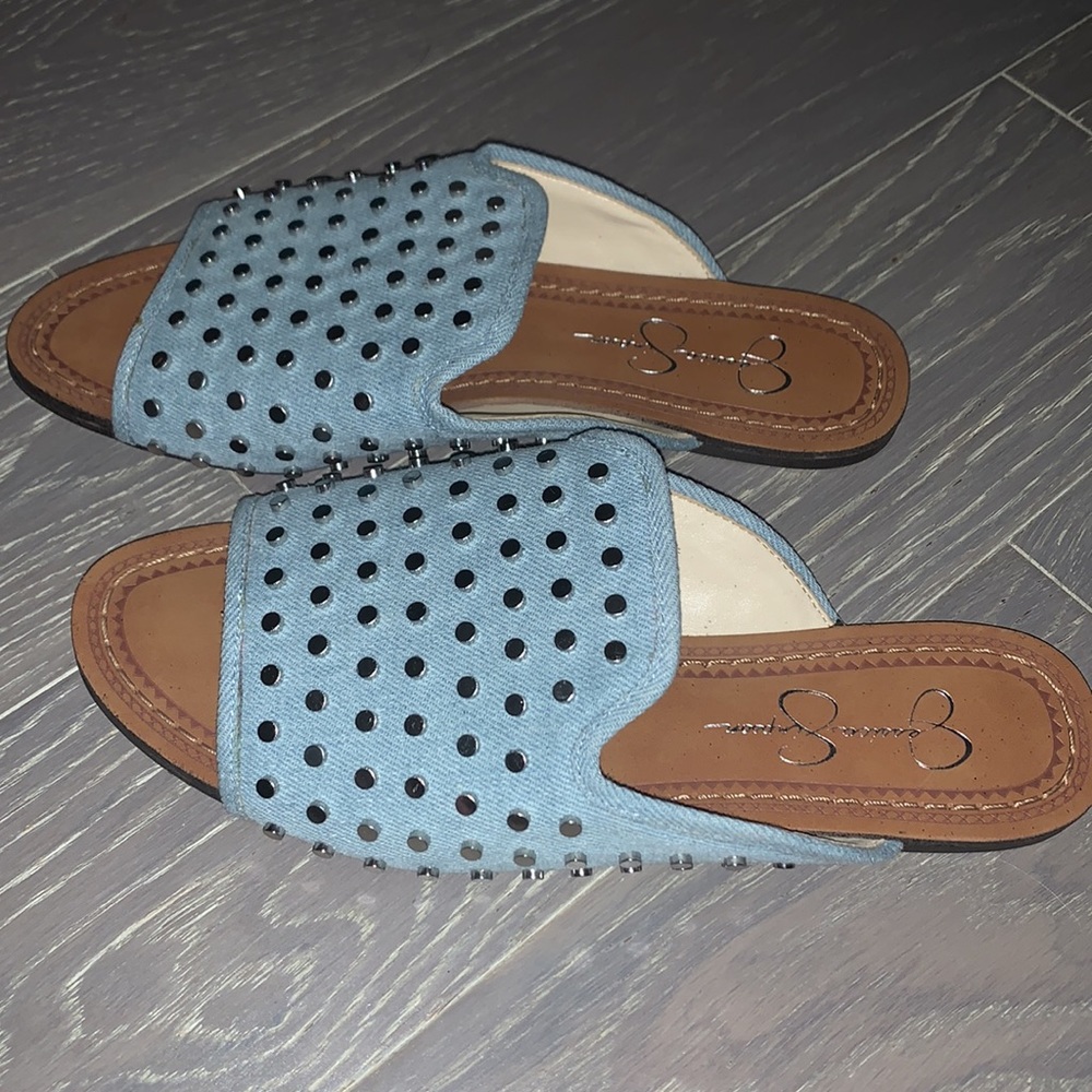 NEVER WORN Jessica Simpson stuffed denim sandals